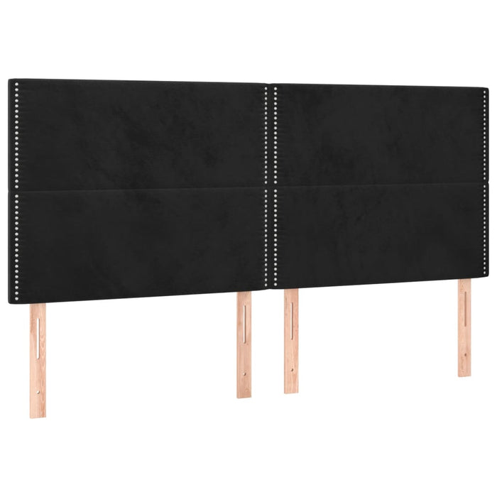 Pat box spring cu saltea, negru, 200x200 cm, catifea - WALTI WALTI
