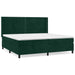Pat box spring cu saltea, verde închis, 200x200 cm, catifea - WALTI WALTI