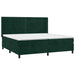 Pat box spring cu saltea, verde închis, 200x200 cm, catifea - WALTI WALTI