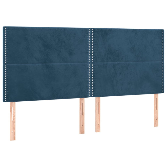 Pat box spring cu saltea, albastru închis, 200x200 cm, catifea - WALTI WALTI