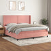 Pat box spring cu saltea, roz, 200x200 cm, catifea - WALTI WALTI