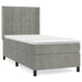 Pat continental cu saltea, gri deschis, 80x200 cm, catifea - WALTI WALTI