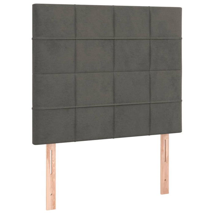 Pat box spring cu saltea, gri închis, 80x200 cm, catifea - WALTI WALTI