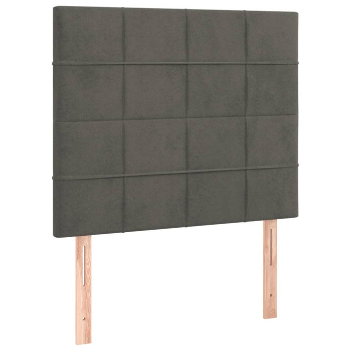 Pat box spring cu saltea, gri închis, 90x200 cm, catifea - WALTI WALTI
