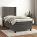 Pat box spring cu saltea, gri închis, 90x200 cm, catifea - WALTI WALTI