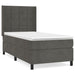 Pat box spring cu saltea, gri închis, 100x200 cm, catifea - WALTI WALTI