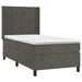 Pat box spring cu saltea, gri închis, 100x200 cm, catifea - WALTI WALTI