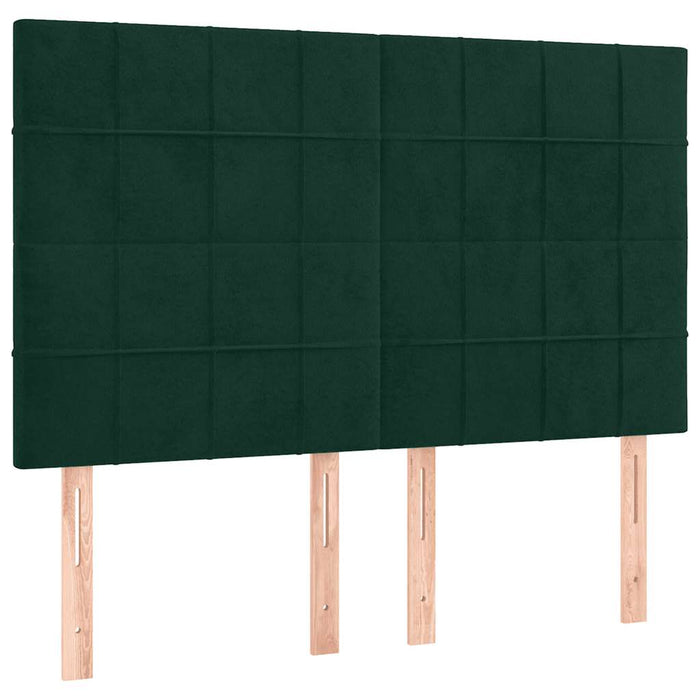 Pat box spring cu saltea, verde închis, 140x190 cm, catifea - WALTI WALTI