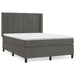 Pat box spring cu saltea, gri închis, 140x200 cm, catifea - WALTI WALTI