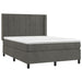 Pat box spring cu saltea, gri închis, 140x200 cm, catifea - WALTI WALTI