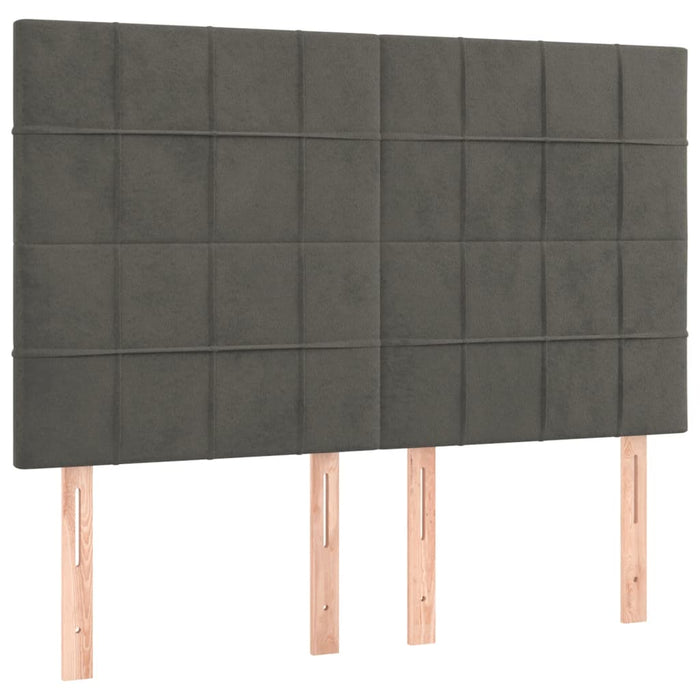 Pat box spring cu saltea, gri închis, 140x200 cm, catifea - WALTI WALTI