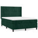 Pat box spring cu saltea, verde închis, 140x200 cm, catifea - WALTI WALTI