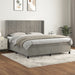 Pat box spring cu saltea, gri deschis, 160x200 cm, catifea - WALTI WALTI
