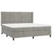 Pat box spring cu saltea, gri deschis, 200x200 cm, catifea - WALTI WALTI