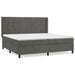 Pat box spring cu saltea, gri închis, 200x200 cm, catifea - WALTI WALTI