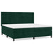 Pat box spring cu saltea, verde închis, 200x200 cm, catifea - WALTI WALTI