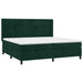 Pat box spring cu saltea, verde închis, 200x200 cm, catifea - WALTI WALTI