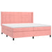 Pat box spring cu saltea, roz, 200x200 cm, catifea - WALTI WALTI