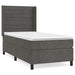Pat box spring cu saltea, gri închis, 90x190 cm, catifea - WALTI WALTI