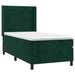 Pat box spring cu saltea, verde închis, 100x200 cm, catifea - WALTI WALTI