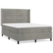 Pat box spring cu saltea, gri deschis, 140x190 cm, catifea - WALTI WALTI