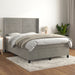Pat box spring cu saltea, gri deschis, 140x190 cm, catifea - WALTI WALTI