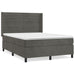Pat box spring cu saltea, gri închis, 140x190 cm, catifea - WALTI WALTI