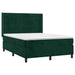 Pat box spring cu saltea, verde închis, 140x190 cm, catifea - WALTI WALTI