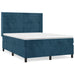 Pat box spring cu saltea, albastru închis, 140x190 cm, catifea - WALTI WALTI