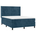 Pat box spring cu saltea, albastru închis, 140x190 cm, catifea - WALTI WALTI