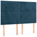 Pat box spring cu saltea, albastru închis, 140x190 cm, catifea - WALTI WALTI