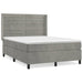 Pat box spring cu saltea, gri deschis, 140x200 cm, catifea - WALTI WALTI