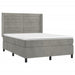 Pat box spring cu saltea, gri deschis, 140x200 cm, catifea - WALTI WALTI