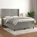 Pat box spring cu saltea, gri deschis, 140x200 cm, catifea - WALTI WALTI