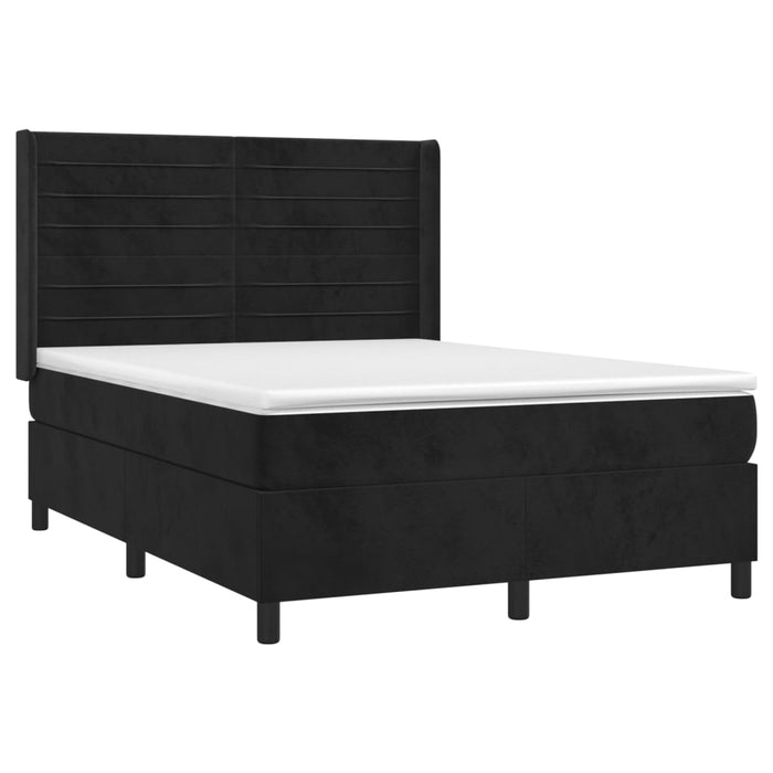 Pat box spring cu saltea, negru, 140x200 cm, catifea - WALTI WALTI