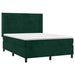 Pat box spring cu saltea, verde închis, 140x200 cm, catifea - WALTI WALTI