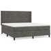 Pat box spring cu saltea, gri închis, 180x200 cm, catifea - WALTI WALTI