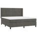 Pat box spring cu saltea, gri închis, 180x200 cm, catifea - WALTI WALTI