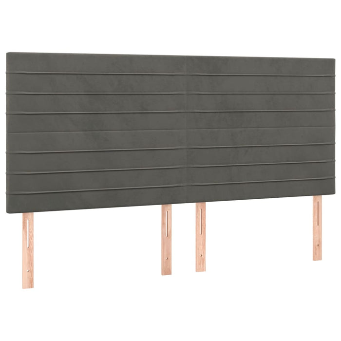 Pat box spring cu saltea, gri închis, 180x200 cm, catifea - WALTI WALTI