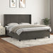 Pat box spring cu saltea, gri închis, 180x200 cm, catifea - WALTI WALTI