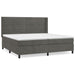 Pat box spring cu saltea, gri închis, 200x200 cm, catifea - WALTI WALTI