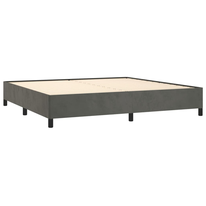 Pat box spring cu saltea, gri închis, 200x200 cm, catifea - WALTI WALTI