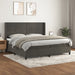 Pat box spring cu saltea, gri închis, 200x200 cm, catifea - WALTI WALTI