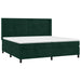 Pat box spring cu saltea, verde închis, 200x200 cm, catifea - WALTI WALTI