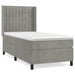 Pat continental cu saltea, gri deschis, 80x200 cm, catifea - WALTI WALTI