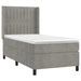 Pat continental cu saltea, gri deschis, 80x200 cm, catifea - WALTI WALTI