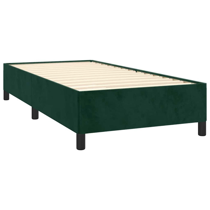 Pat box spring cu saltea, verde închis, 80x200 cm, catifea - WALTI WALTI