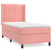 Pat box spring cu saltea, roz, 80x200 cm, catifea - WALTI WALTI