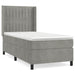 Pat box spring cu saltea, gri deschis, 90x200 cm, catifea - WALTI WALTI