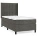Pat box spring cu saltea, gri închis, 90x200 cm, catifea - WALTI WALTI